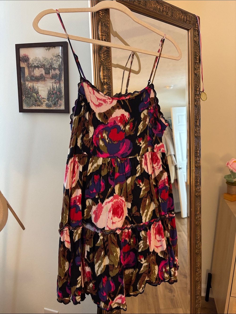 Black Floral Mini Dress